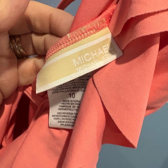 Michael Kors Pink Ruffle One Piece Swimsuit - Picture 5 of 7